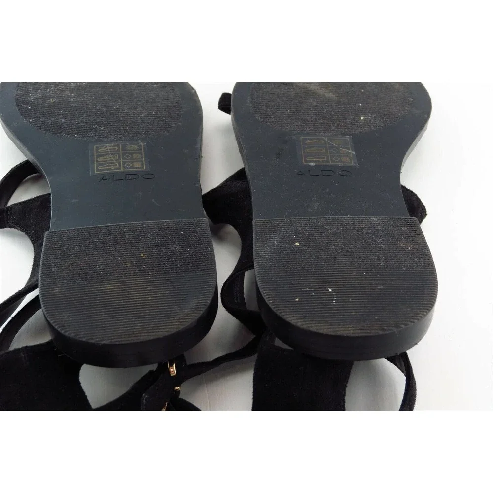 Aldo Strappy Black Synthetic Women Sandal Shoes Sz 7.5 M‎